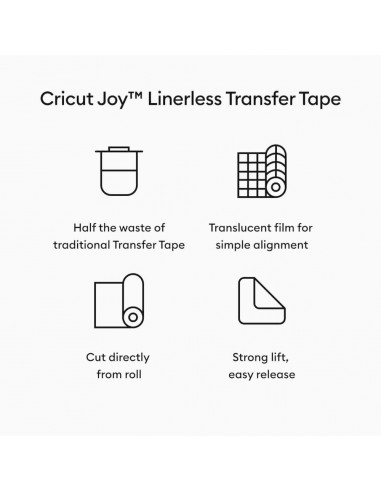 Cricut Cinta de transferencia Joy sin revestimiento 13.9cm x 3.04m