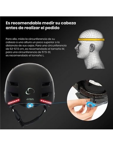 SmartGyro Helmet Pro Casco Inteligente para Adulto Talla M Blanco