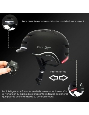SmartGyro Helmet Pro Casco Inteligente para Adulto Talla M Blanco