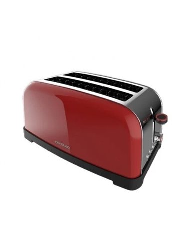 Cecotec Toastin' time 1500 Red Lite Tostadora con 2 Rebanadas Largas 1500W en Rojo
