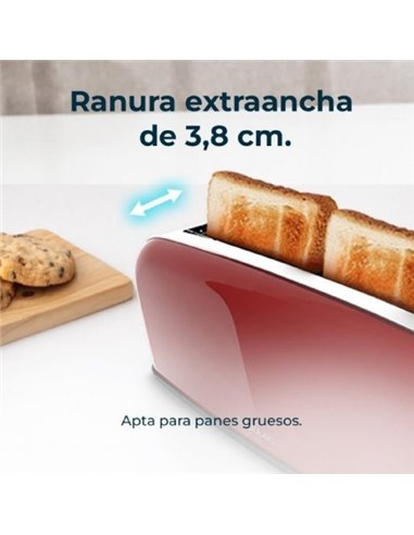 Cecotec Toastin' time 850 Red Long Lite Tostador 1 Rebanada Larga 850W en Rojo