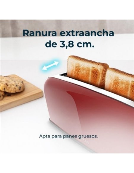 Cecotec Toastin' time 850 Red Long Lite Tostador 1 Rebanada Larga 850W en Rojo