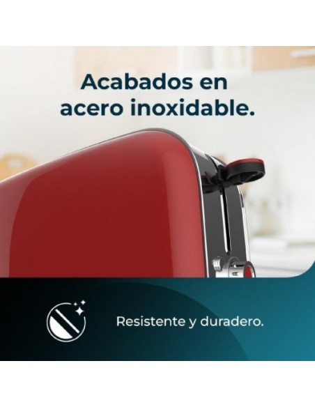 Cecotec Toastin' time 850 Red Long Lite Tostador 1 Rebanada Larga 850W en Rojo