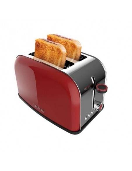 Cecotec Toastin' time 850 Red Lite Tostadora Vertical de acero con 2 Rebanadas Cortas 850W en Rojo