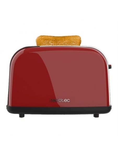 Cecotec Toastin' time 850 Red Lite Tostadora Vertical de acero con 2 Rebanadas Cortas 850W en Rojo