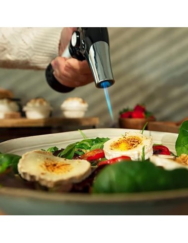 Cecotec Polka Flame-Cook 1000 Steel. Soplete de Cocina que Alcanza 1300ºC