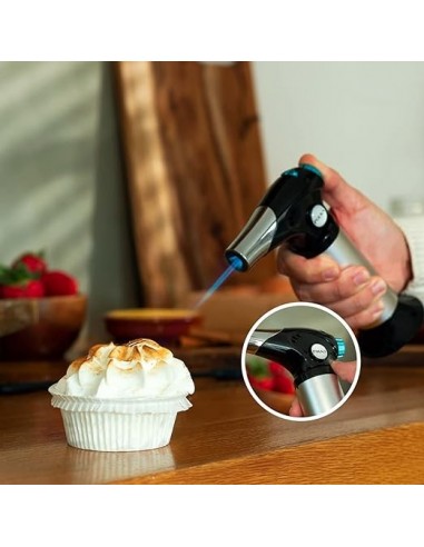 Cecotec Polka Flame-Cook 1000 Steel. Soplete de Cocina que Alcanza 1300ºC