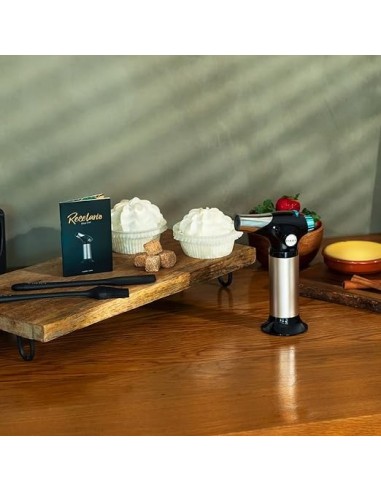 Cecotec Polka Flame-Cook 1000 Steel. Soplete de Cocina que Alcanza 1300ºC