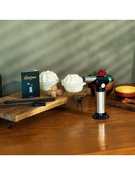 Cecotec Polka Flame-Cook 1000 Steel. Soplete de Cocina que Alcanza 1300ºC