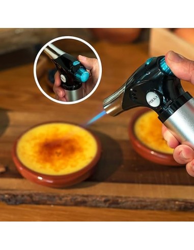 Cecotec Polka Flame-Cook 1000 Steel. Soplete de Cocina que Alcanza 1300ºC