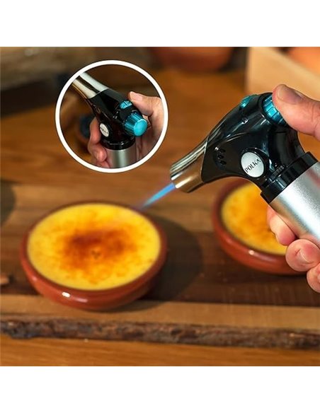 Cecotec Polka Flame-Cook 1000 Steel. Soplete de Cocina que Alcanza 1300ºC