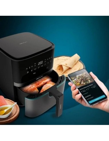 Cecotec Cecofry Full InoxBlack 5500 Connected Pack Freidora sin Aceite 5.5L 1700W Negra