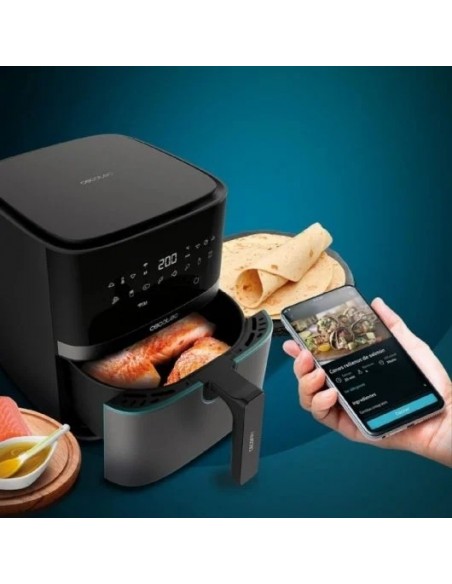 Cecotec Cecofry Full InoxBlack 5500 Connected Pack Freidora sin Aceite 5.5L 1700W Negra