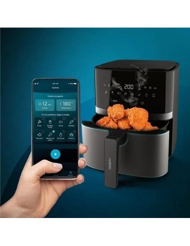 Cecotec Cecofry Full InoxBlack 5500 Connected Pack Freidora sin Aceite 5.5L 1700W Negra