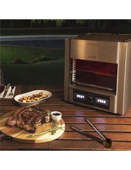 Cecotec Grill Eléctrico Txuletaco The Beast 7850 Steel 2000W de Potencia