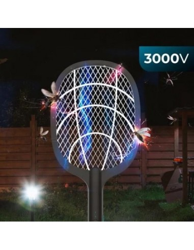 Cecotec ByeFly 1000 Paddle 2 en 1 Raqueta Mata Insectos 3000V Negra