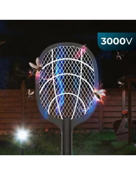 Cecotec ByeFly 1000 Paddle 2 en 1 Raqueta Mata Insectos 3000V Negra