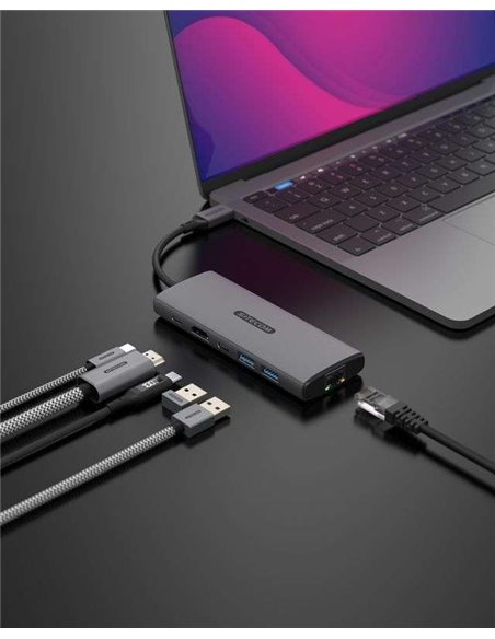 Sitecom Dock CN-5506 USB-C 6en1 - 1xHDMI 1xRJ45 2xUSB-A 3.2 Gen2 1xUSB-C PD 100W 1xUSB-C 3.2 Gen2