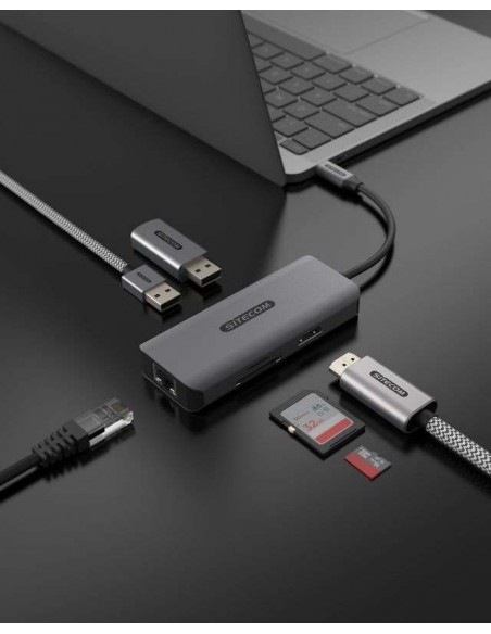 Sitecom Dock CN-5503 USB-C 6en1 - 1xHDMI 1xRJ45 2xUSB-A 1xSD/MicroSD