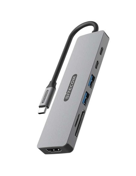 Sitecom Dock CN-5504 USB-C 7en1 - 1xHDMI 2xUSB-A 1xUSB-C PD 100W 1xUSB-C Gen1 1xSD/MicroSD