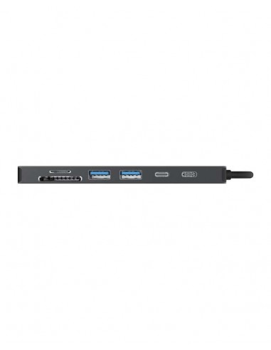 Sitecom Dock CN-5504 USB-C 7en1 - 1xHDMI 2xUSB-A 1xUSB-C PD 100W 1xUSB-C Gen1 1xSD/MicroSD