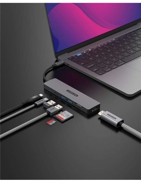 Sitecom Dock CN-5504 USB-C 7en1 - 1xHDMI 2xUSB-A 1xUSB-C PD 100W 1xUSB-C Gen1 1xSD/MicroSD
