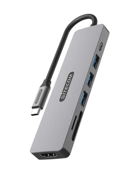 Sitecom Dock CN-5505 USB-C 7en1 - 1xHDMI 3xUSB-A 1xUSB-C PD 100W 1xSD/MicroSD