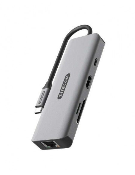 Sitecom Dock CN-5507 USB-C 8en1 - 1xHDMI 1xRJ45 2xUSB-A 1xUSB-C PD 100W 1xSD/MicroSD