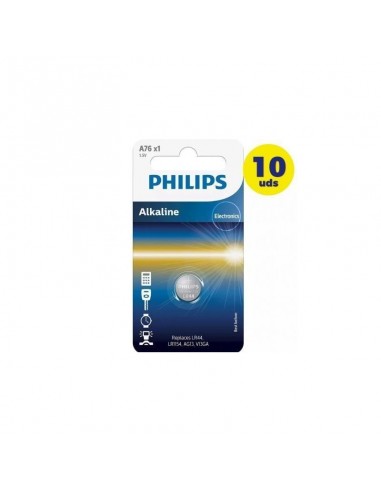Philips Pack de 10 Pilas de Botón LR44/ 1.5V