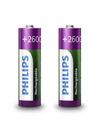 Philips Pack 2 Pilas Recargables 2600mAh AA HR6