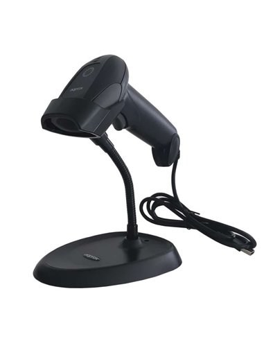 Approx appLS11AS Lector de Código de Barras 1D USB Incluye Soporte Negro