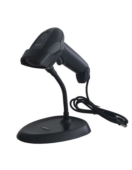 Approx appLS11AS Lector de Código de Barras 1D USB Incluye Soporte Negro