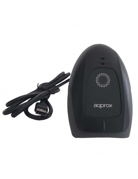Approx appLS11AS Lector de Código de Barras 1D USB Incluye Soporte Negro