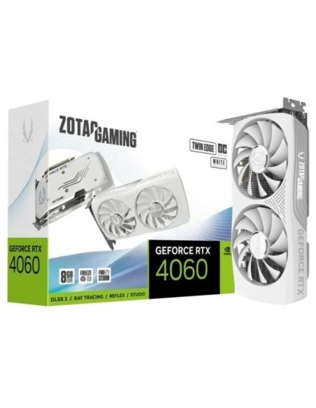 Zotac Gaming GeForce RTX 4060 Twin Edge OC White Edition 8GB GDDR6 DLSS3 Tarjeta Gráfica