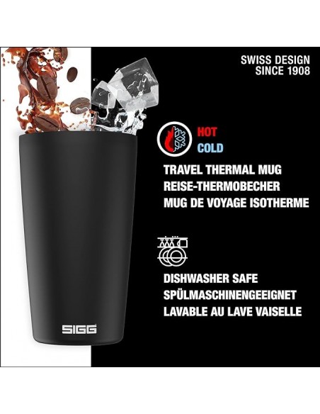 SIGG Taza de Viaje NESO Pure Ceram Negra 0.4L
