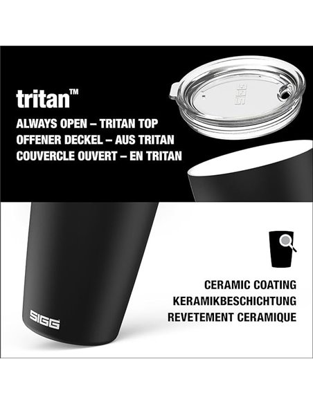SIGG Taza de Viaje NESO Pure Ceram Negra 0.4L