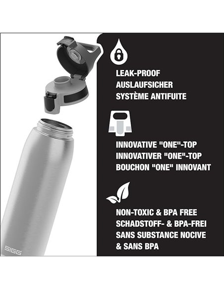 SIGG Botella Líquidos Shield ONE Brushed Plata 1L
