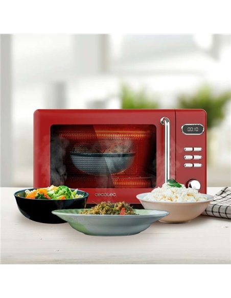 Cecotec ProClean 5110 Retro Red Microondas digital con grill de 20 700W