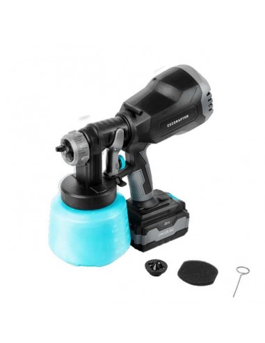 Cecotec CecoRaptor Color 4020 Ultra. Pistola de Pintura sin Cables con Batería 20V / 4000mAh / 1 Litro