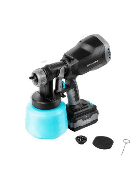 Cecotec CecoRaptor Color 4020 Ultra. Pistola de Pintura sin Cables con Batería 20V / 4000mAh / 1 Litro