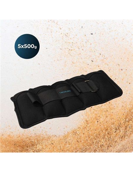Cecotec Drumfit AnkleBell 2500 Neo Set 2 pesas para tobillo y muñecas 0.5 a 2.5Kg