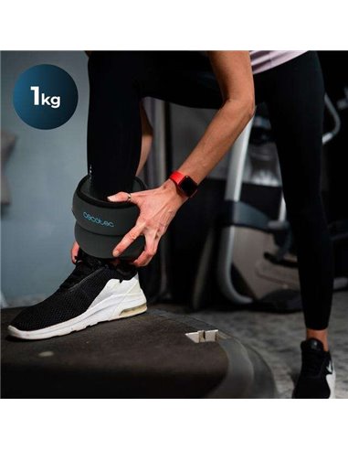 Cecotec Drumfit AnkleBell 1000 Neo Set 2 pesas para tobillo y muñecas 1Kg