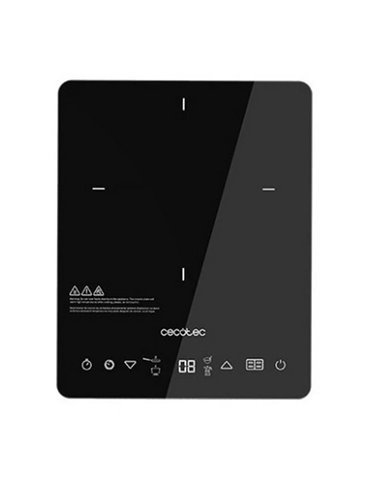 Cecotec Portátil Full Crystal Onyx. Placa de Inducción de 2000W