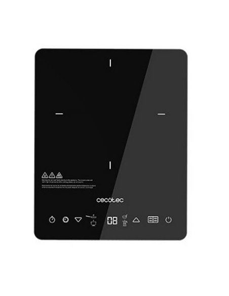 Cecotec Portátil Full Crystal Onyx. Placa de Inducción de 2000W