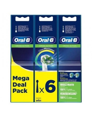 Oral-B Pack de Recambio de Cabezal Cross Action 6 Unidades
