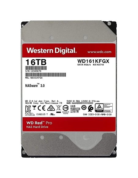 WD Red Pro 3.5" 16TB NAS SATA3 Disco Duro
