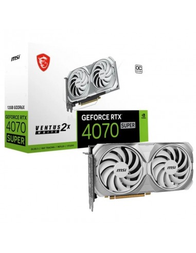 MSI GeForce RTX 4070 SUPER VENTUS 2X WHITE OC 12GB GDDR6X DLSS3 Tarjeta Gráfica