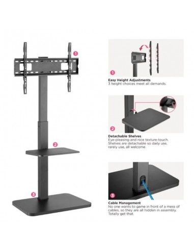 Equip 650613 Soporte de Suelo para TV 37"-75" VESA 600x400 hasta 40Kg