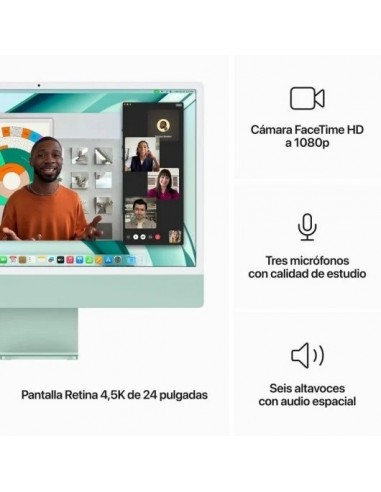 Apple iMac Apple M3/ 8GB/ 256GB SSD/ 8 Núcleos GPU/ 24" 4.5K Retina Verde