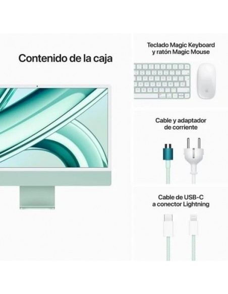 Apple iMac Apple M3/ 8GB/ 256GB SSD/ 8 Núcleos GPU/ 24" 4.5K Retina Verde
